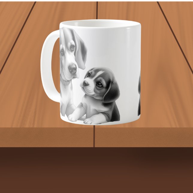 Beagle Pup and Mom Coffee Mug (Creator Uploaded)