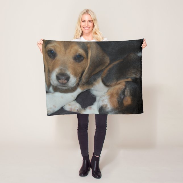 Beagle Puppies Fleece Blanket (In Situ)