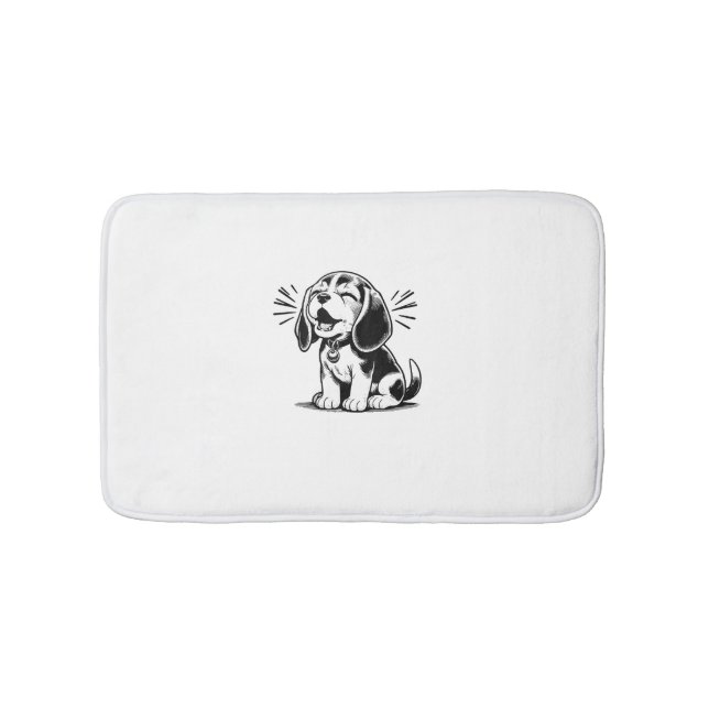 Beagle puppy adorable, family Animal lover  Bath Mat (Front)