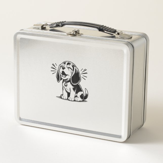 Beagle puppy adorable, family Animal lover  Metal Lunch Box (Front)