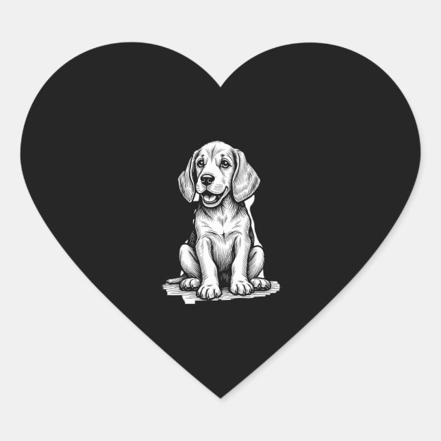 Beagle puppy adorable, family Animal lover Tank To Heart Sticker (Front)