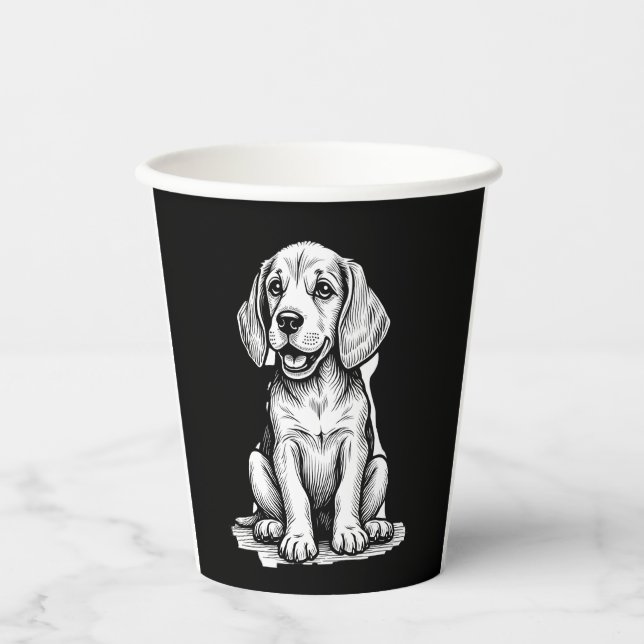 Beagle puppy adorable, family Animal lover Tank To Paper Cups (Front)