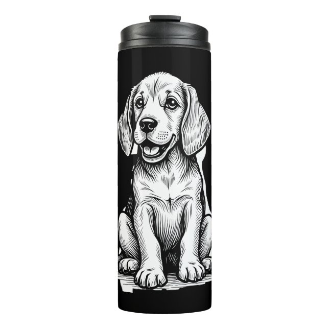 Beagle puppy adorable, family Animal lover Tank To Thermal Tumbler (Front)