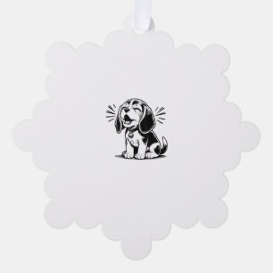 Beagle puppy adorable, family Animal lover  Tree Decoration Card
