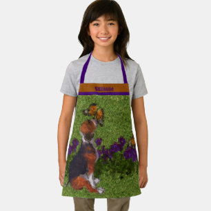 Beagle Puppy Butterflies Dog Art Personalised Apron