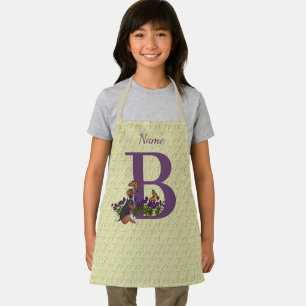 Beagle Puppy Butterflies Monogram Initial B Name  Apron