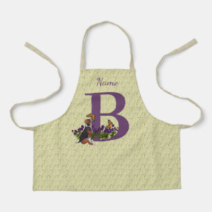 Beagle Puppy Butterflies Monogram Initial B Name  Apron
