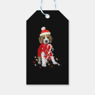 Beagle Puppy Christmas Baby Bodysuit Gift Tags