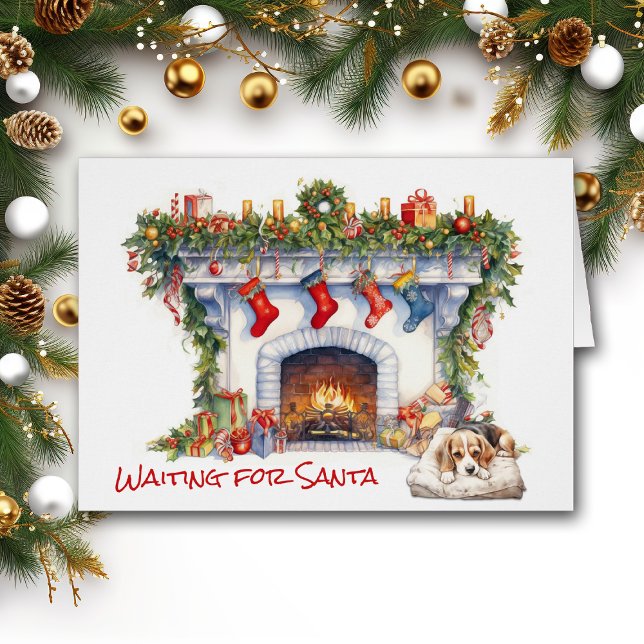Beagle Puppy Christmas Fireplace Wait for Santa (Creator Uploaded)