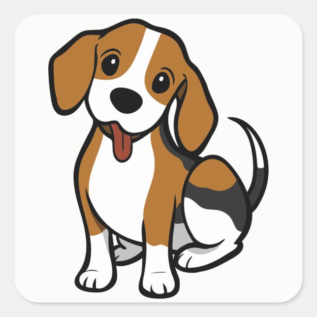 Beagle Puppy Dog Cartoon - Love Beagles Stickers (Front)