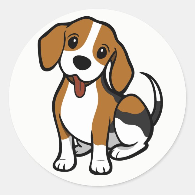 Beagle Puppy Dog Cartoon - Love Beagles Stickers (Front)