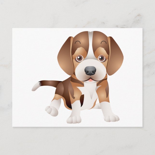 Beagle Puppy Dog Greeting Post Card (Front)