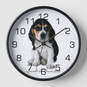 Beagle Puppy Dog Photo Clock