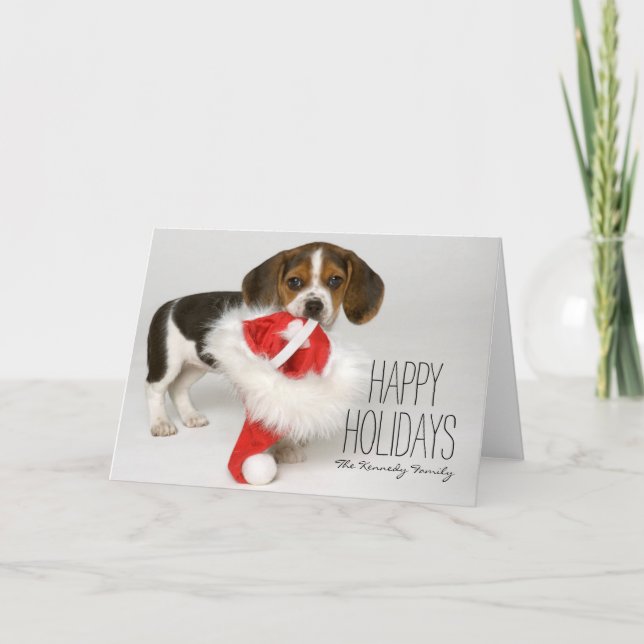 Beagle puppy holiday card (Front)