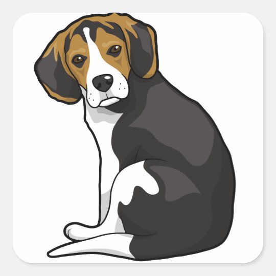 Beagle Puppy Square Sticker