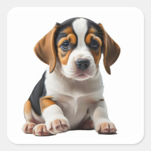 Beagle Puppy Square Sticker