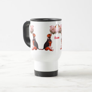 Beagle Puppy White Rose Cute Dog Personalised  Travel Mug
