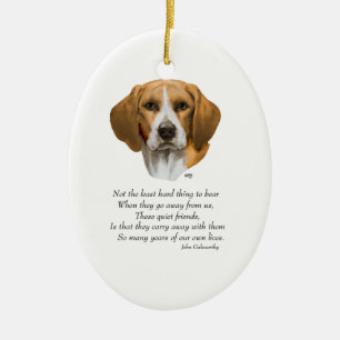Beagle Rainbow Bridge Ceramic Tree Decoration
