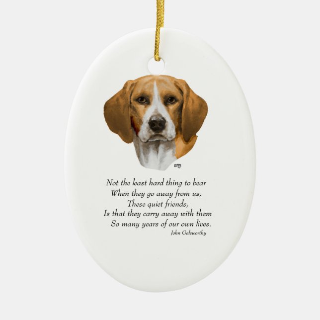 Beagle Rainbow Bridge Ceramic Tree Decoration (Front)