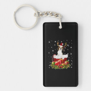 Beagle Reindeer Pressent Christmas Gift Key Ring