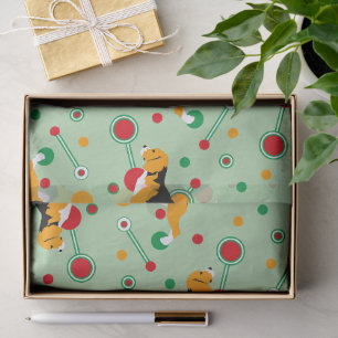 Beagle Retro colours Pattern  Tissue Paper