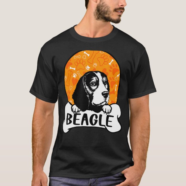 Beagle Retro Vintage Silhouette Cute Dog T-Shirt (Front)