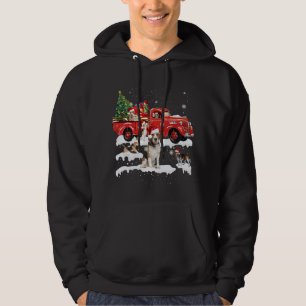 Beagle Riding Red Truck Merry Christmas X-mas Ugly Hoodie