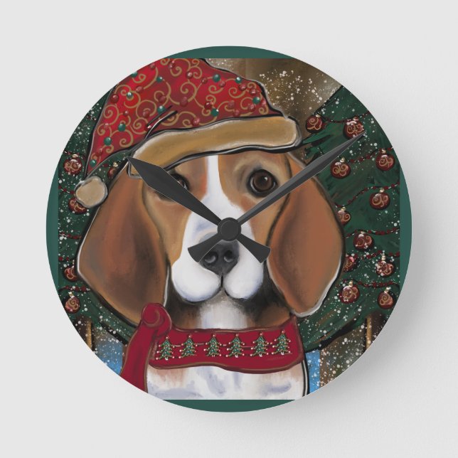 Beagle Round Clock (Front)