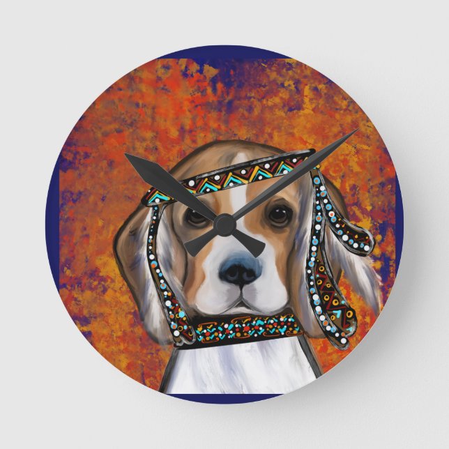 Beagle      round clock (Front)
