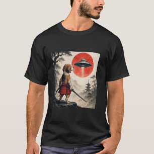 Beagle Samurai UFO Vintage Japanese Ukiyo-e Dog Lo T-Shirt