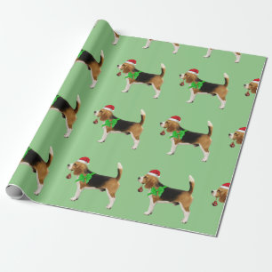 Beagle Santa Christmas Gift Wrapping Paper