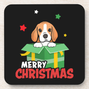 Beagle Santa Dog Lovers Merry Christmas Xmas  Coaster