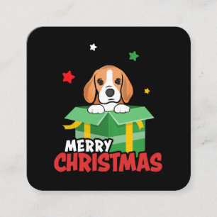 Beagle Santa Dog Lovers Merry Christmas Xmas  Square Business Card