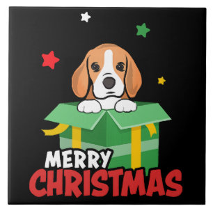Beagle Santa Dog Lovers Merry Christmas Xmas  Tile