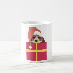 Beagle Santa Hat Gift Box Coffee Mug