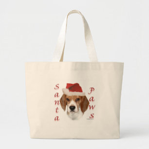 Beagle Santa Paws Large Tote Bag