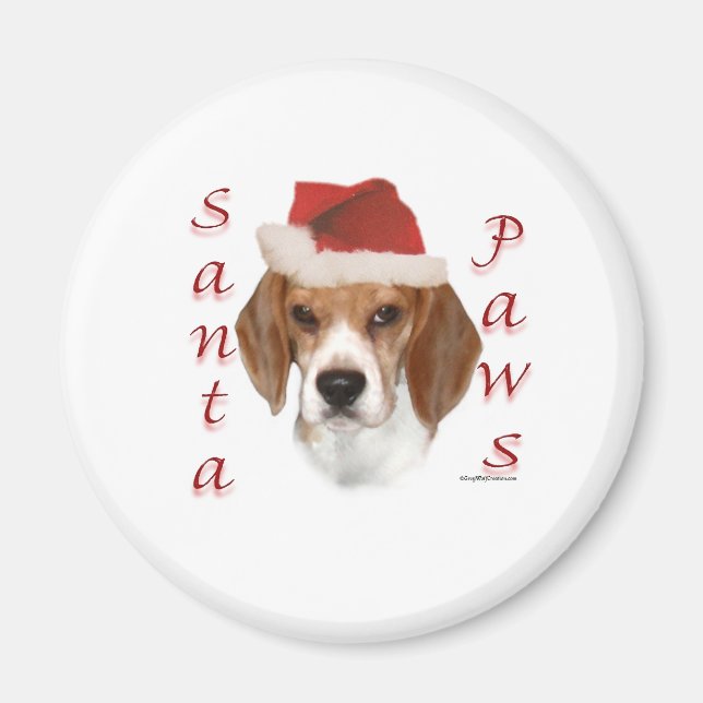 Beagle Santa Paws Magnet (Front)