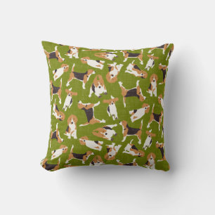 beagle scatter green cushion