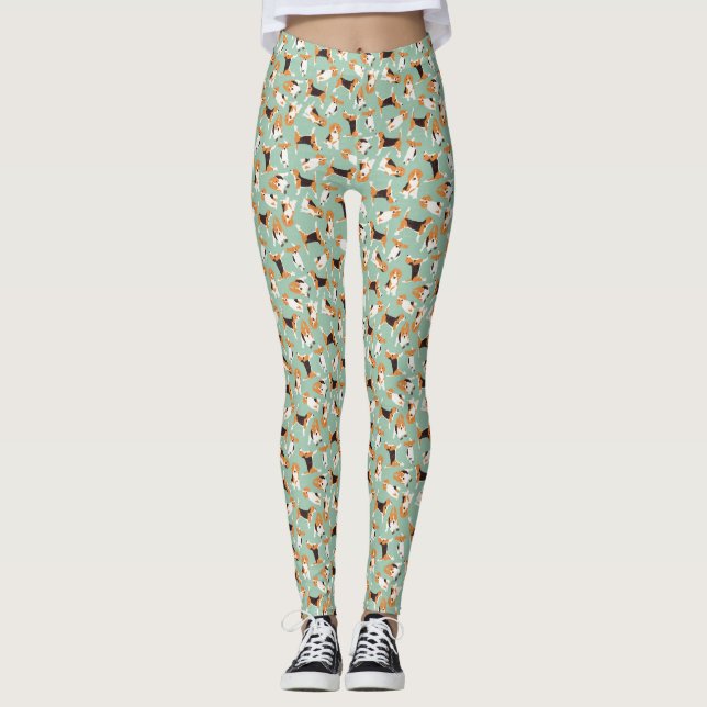 beagle scatter mint leggings (Front)