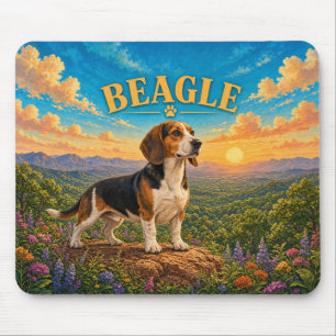 Beagle, Shenandoah Valley Vintage Watercolor Mouse Mat