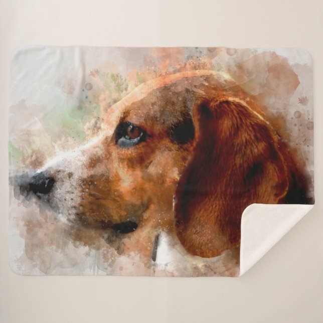 Beagle Sherpa Blanket (Front (Horizontal))