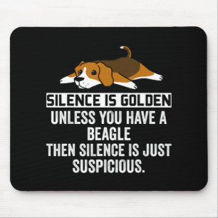 Beagle Silence Is Golden Funny Dog Mouse Mat