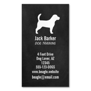 Beagle Silhouette Chalkboard Style Magnetic Business Card