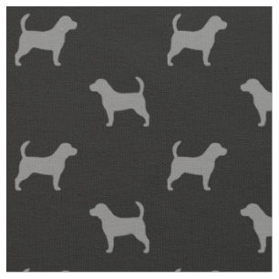 Beagle Silhouettes Pattern Fabric
