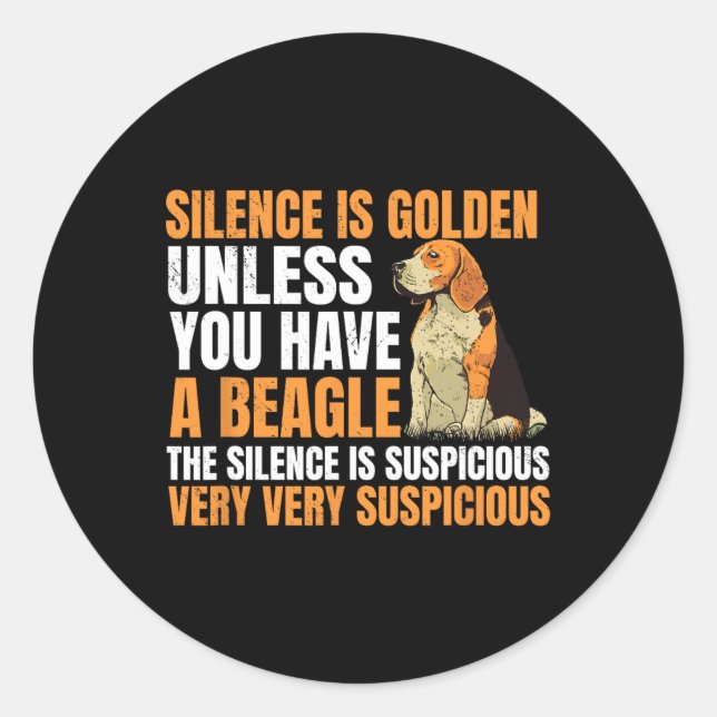 Beagle Small Scent Dog Hunting Pet Breeder Silence Classic Round Sticker (Front)