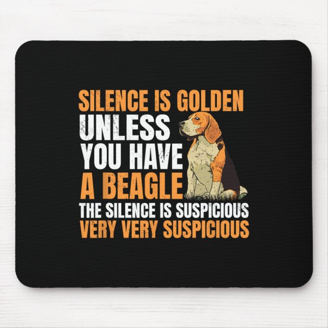 Beagle Small Scent Dog Hunting Pet Breeder Silence Mouse Mat (Front)