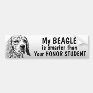 Beagle - Smarter than honour student - funny Bumper Sticker