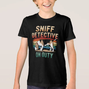 Beagle Sniff Detective Retro Dog Tri-Blend Shirt