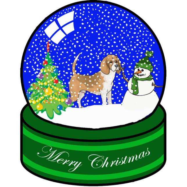 beagle snow globe photo sculpture decoration (Front)