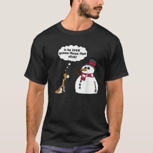 Beagle Snowman Christmas  Dog  T-Shirt